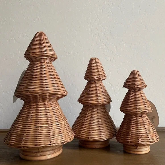 Rattan Basket Weave Christmas Trees (Set of 3) - Threshold™ Studio McGee - Picture 4 of 5